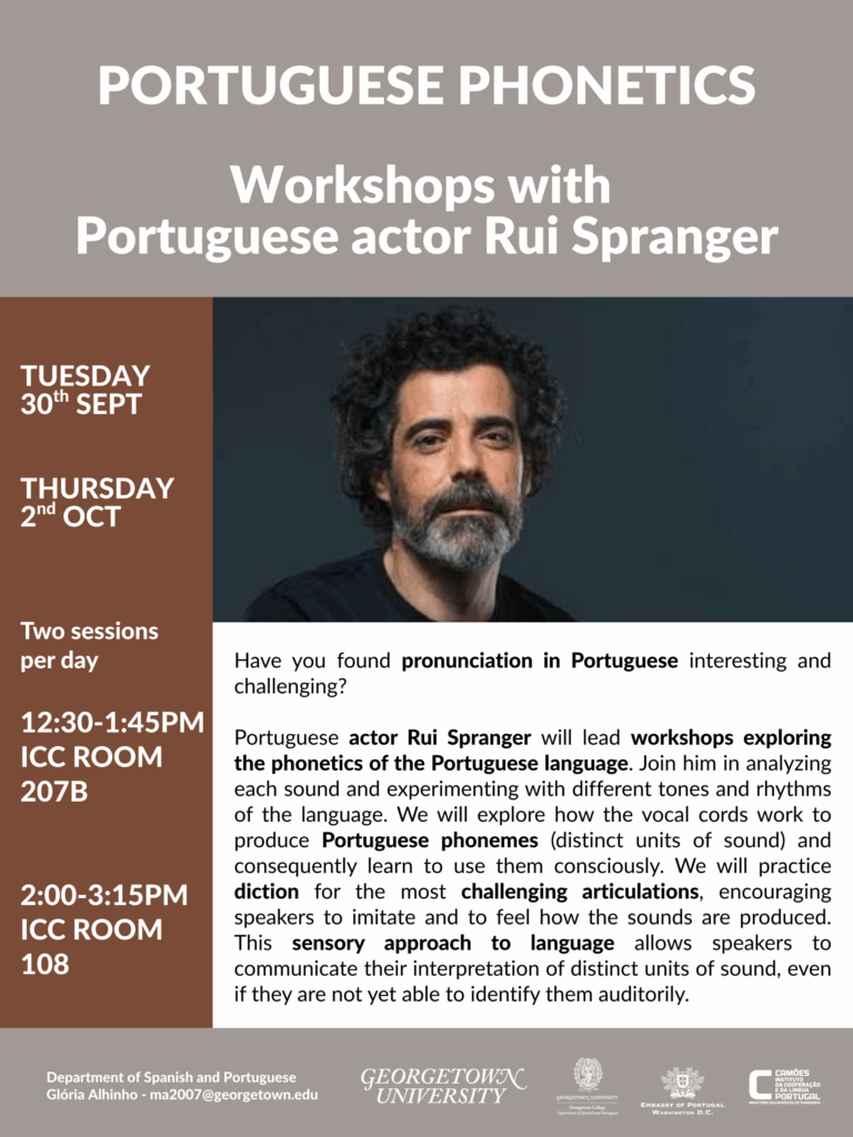 Portuguese Phonetics - Workshops with Portuguese actor Rui Spranger